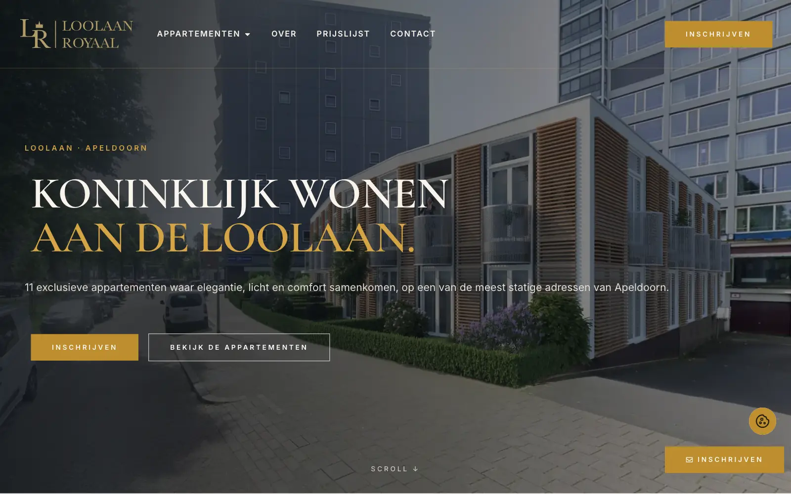 Homepage van de website van Loolaan Royaal, Apeldoorn, gemaakt door WebPakket